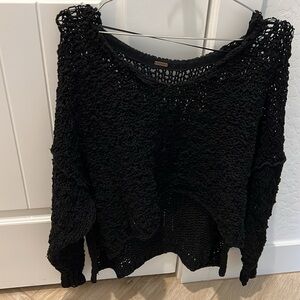 🆕 Free People Loose Knit All-Season Crop Sweater | Small/Medium | Black